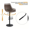 Set of 2 Black Bar Stools, Chicago, Faux Leather, swivel, height adjustable
