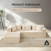 Boneless Couch Compressed Boneless Sofa L-Shap Modular Sectional w/ Left Chaise
