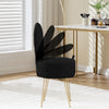 Black Dressing Table Chair with Storage, Vanity Stool with Foldable Backrest