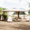 3m/4m Party Hardtop Marquee Gazebo Canopy w/ Aluminium Frame Netting & Curtains