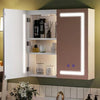 Wall Mounted LED Bathroom Mirror Cabinet with Shaver Socket Storage Cupboard