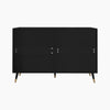 Sideboard Black Wooden Chest of Drawers 6 Drawer Storage for Bedroom Living Room