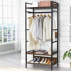 Rustic Wooden Clothes Garment Rail Open Hanging Display Shelf Shoe Rack Entryway
