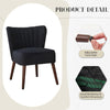 Modern Velvet Armless Accent Chair w/Adjustable Feet & Solid Wood Legs