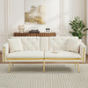 Modern Velvet Sofa Bed 2 Seater Click Clack Sofa Settee Recliner Couch White