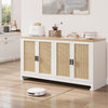 Buffet Cabinet Rattan Storage with 4 Door Shelf Sideboard Buffet for Dining Room