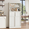 Bathroom Cabinet,51" Freestanding Storage Unit w/Doors&2-Drawer,White/Black/Gray
