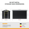 8 x 10ft Garden Shed Metal Apex Roof Outdoor Storage Tool Sheds Lockable Doors