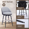 26in Bar Stools Set of 2 Swivel Counter Height Chairs w/ Metal Legs & Footrest