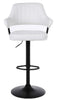 2 X PLUSH WHITE BAR STOOLS, GAS LIFT, BREAKFAST KITCHEN BAR PADDED ARMS & BACK