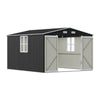 12 x 10FT Galvanised Garden Tool Storage Shed with Lockable Door, Double Windows