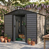 10x6FT Garden Shed Metal Apex Roof Outdoor Storage XL House With Free Foundation
