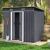 8x4ft Metal Garden Shed Tool Storage Shed Outdoor With Free Base Foundation Vent