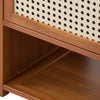 Bamboo 2-Door Shoe Storage Cabinet Rattan Doors Entryway Organizer Shoe Shelves