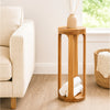 Wooden Round 23" Sofa Side End Table 2 Shelf Bedroom Night Stand Space Saving