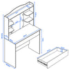 Dressing Table With Mirror Storage Makeup Desk Vanity Table Led Lights Bedroom