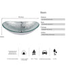 Bathroom Sink Basin Hand Wash Counter Top Oval Glass Bowl Pop up Tap Waste Set