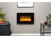 Sureflame Wall Mounted Electric Fire Black Glass Remote LED Flame