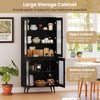 Modern Storage Cabinet Freestanding Sideboard with Adjustable Shelf-Black