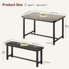 3 Pcs Dining Table Set for 4 Kitchen Table with 2 Upholstered Bench Dining Room