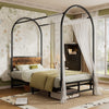 Canopy Bed Frame Metal 3ft Single Bed With Headboard & Heavy Duty Slat Support