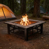 Outdoor Fire Pit Bowl with Grill Grate Multifunction Camping Heater & BBQ Grill