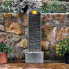 Garden Water Feature Outdoor LED Fountain Curved Waterfall Grey Teamson