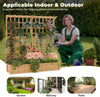 Raised Garden Bed with Lattice Trellis Hanging Roof Elevated Wooden Planter Box