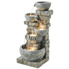 5 Tiers Outdoor Water Fountain with LED Lights for Garden, Mixed