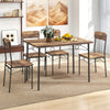 COSTWAY 5-Piece Industrial Kitchen Furniture Dining Table Set for 4-Coffee