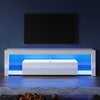 White TV Stand TV Cabinet High Gloss Doors with RGB LED Lights Cupboards 180cm