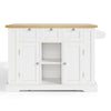 Kitchen Island Storage Trolley Cart with Drop Leaf, Drawers & Spice Racks, White
