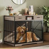 44 in Heavy Duty Dog Crate Furniture End Table Storage Drawers& Open Compartment