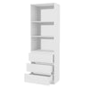 3 Tier Bookcase with Shelving Drawers for Storage Bookshelf Living Room Office