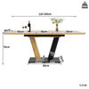 Extendable Dining Table w/ Wood Effect Tabletop, Height Adjustable Kitchen Table