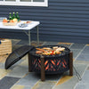2-in-1 Outdoor Fire Pit Bowl with BBQ Grill Grate 30" Steel Heater with Spark Sc