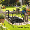 1.2M Metal Garden Bridge with Safety Railings, Outdoor Pond Bridge