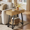 End Side Table for Living Room, Narrow Couch Arm Side Table with Storage Shelves
