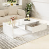Modern LED Coffee Table High Gloss Wooden Drawer Storage Living Room Furniture