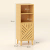 Slim Bathroom Cabinet with Bamboo Door and Legs, Narrow Bathroom Storage Cabinet