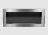 Wall-hung bio-fireplace with glass 900x400 Inox