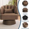 360° Swivel Accent Chair Upholstered Barrel Chair w/Striped Backrest Living Room
