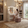 Dressing Table With Mirror Storage Makeup Desk Vanity Table Led Lights Bedroom