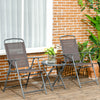 Folding Bistro Set Patio Chairs Coffee Table Balcony Garden Furniture Brown