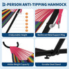Double Hammock with Steel Stand, 350 lb Capacity, Portable In/Outdoor Carry Bag