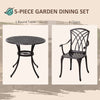 Vintage Dining Set Cast Aluminium Furniture Outdoor Garden Patio 4 Chairs Table