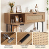 Freestanding Sofa Table with Flip Doors & Open Storage Shelf