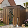 4 x 8FT Garden Shed Metal Steel Pent Roof Outdoor Storage Shed Free Foundation
