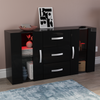 LED Sideboard 2 Door 3 Drawer Buffet Storage Cabinet Cupboard TV Unit High Gloss