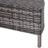 Garden Rattan Furniture 4 Seaters Half-round Patio Outdoor Sofa & Table - Grey